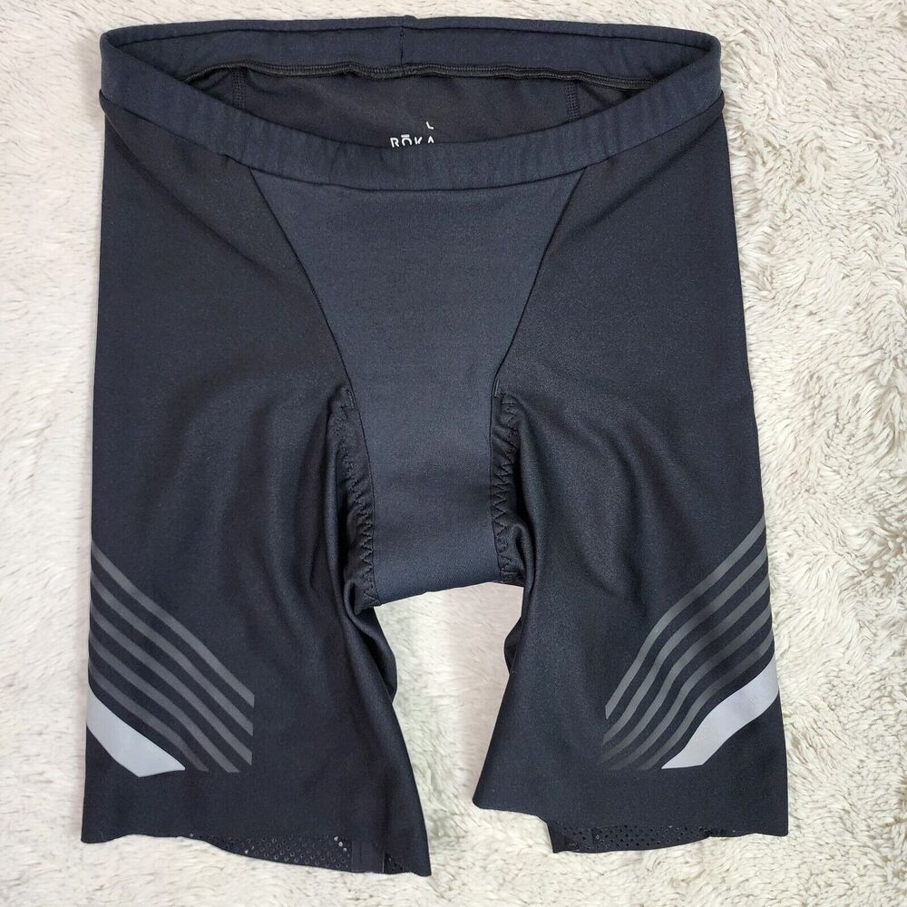 SOLD Roka Cycling Shorts Women Size Large Padded Drawstring 8.5"